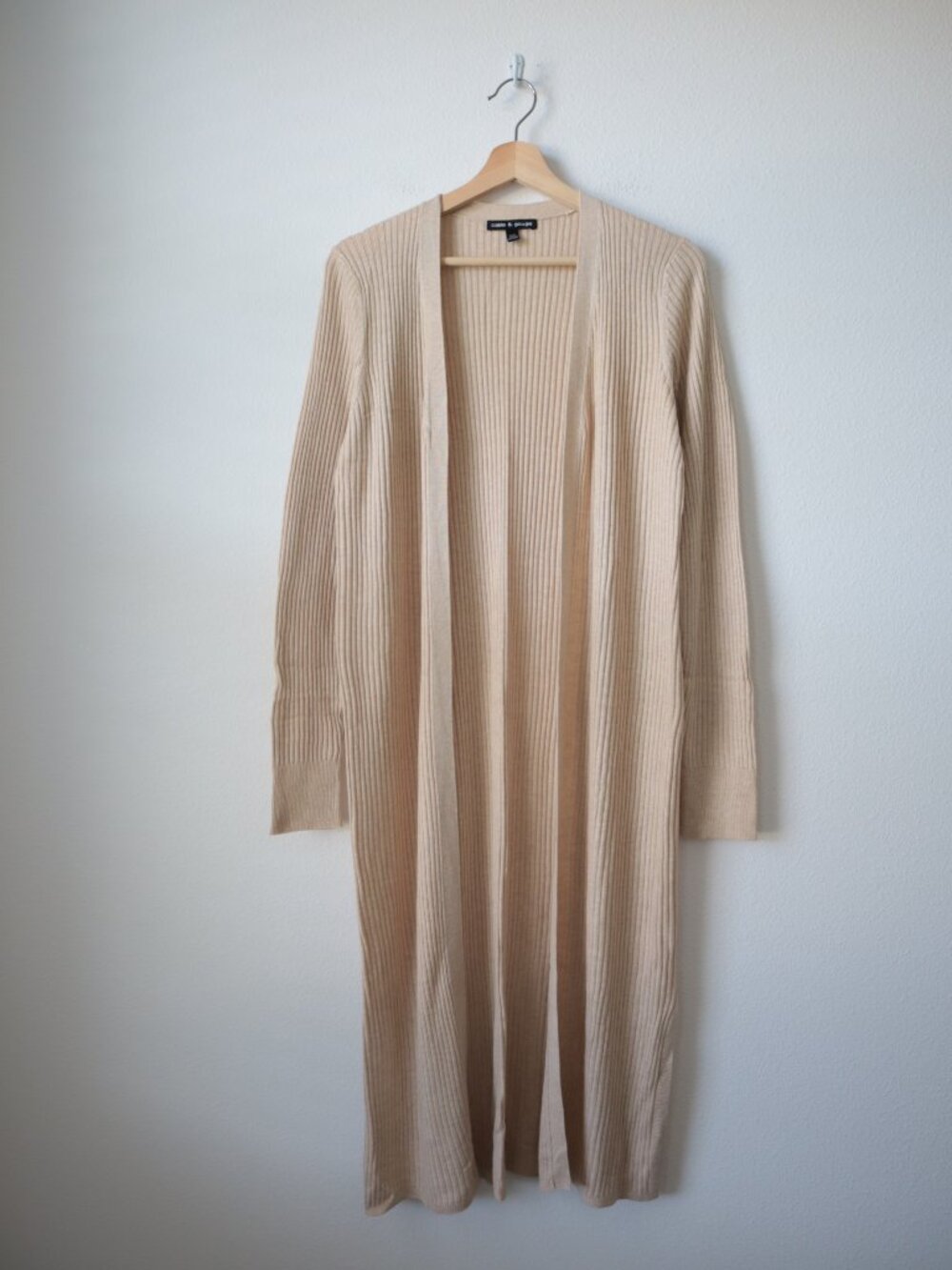 Cable & Gauge Long Open Front Cardigan | L